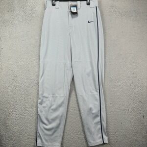Nike Dri-Fit Men Baseball Pants Medium Gray Blue Stripes Sweatpants Athletic NEW